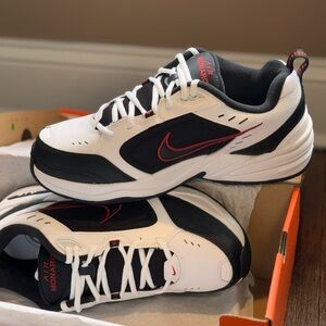 Nike Air Monarch IV White Black Red Sneakers